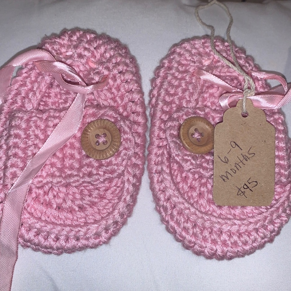 Pink Handmade Crotchet shoes💗💖💝🎀